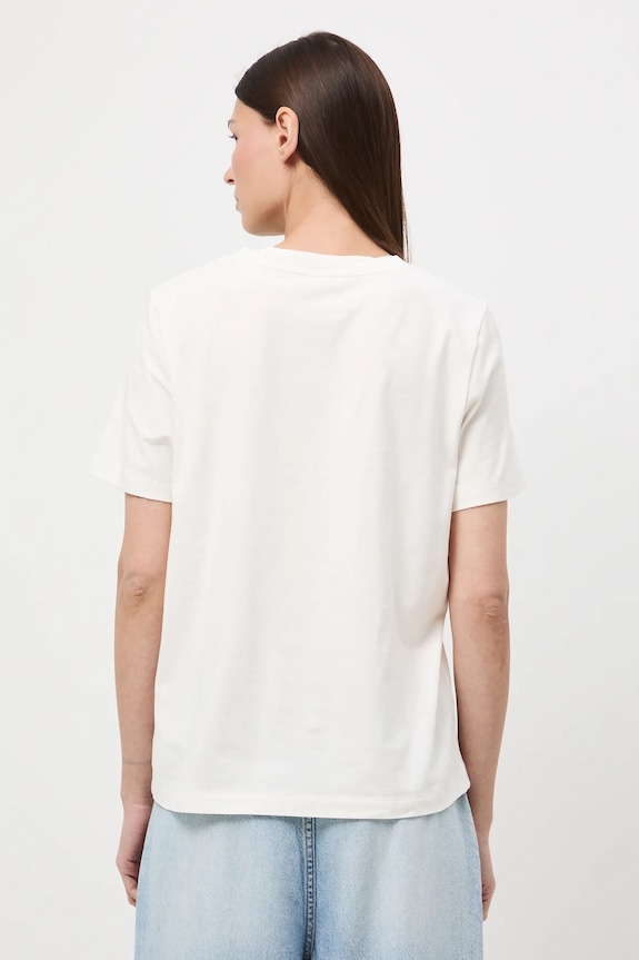 Odzież T-shirt bawełniany damski z elastanem z nadrukiem RW25-TSD404 beżowy
