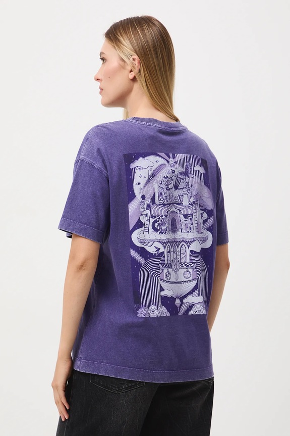 T-shirt bawełniany damski z kolekcji Tajemniczy Świat Medicine fioletowy RW25-TSD550