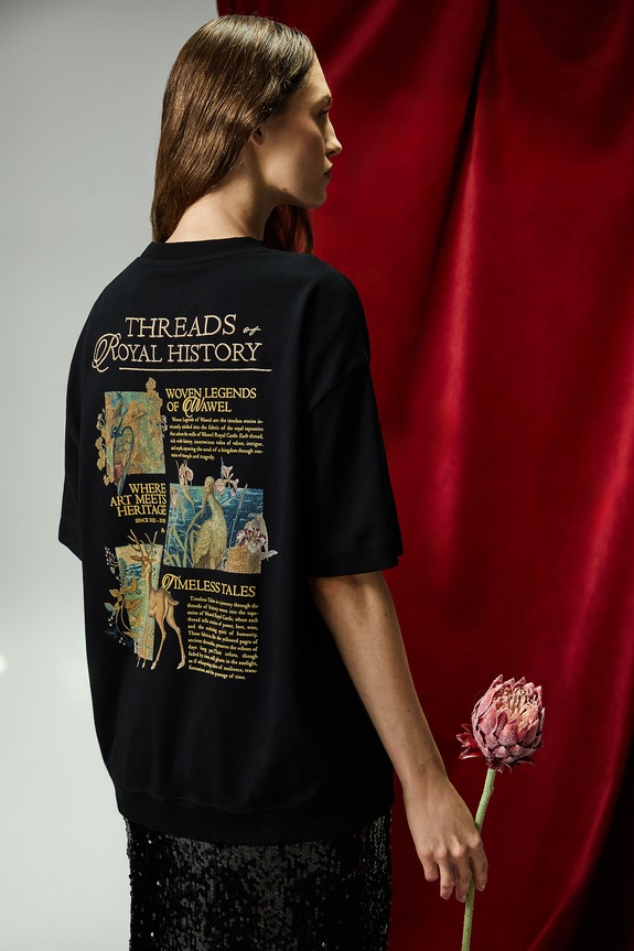 Odzież T-shirt bawełniany damski z kolekcji Zamek Królewski na Wawelu x Medicine RW25-TSD850 czarny
