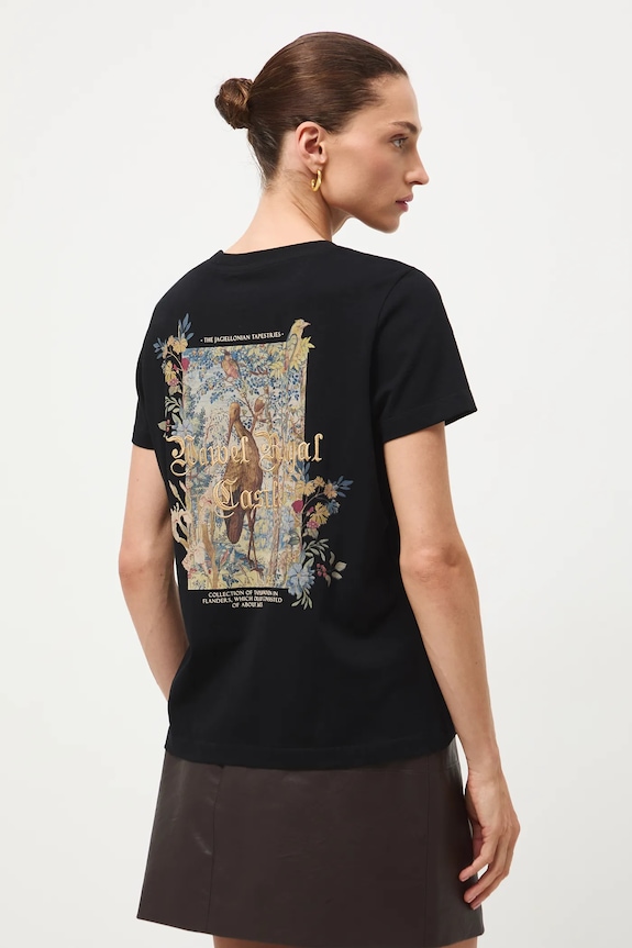 T-shirt damski z kolekcji Zamek Królewski na Wawelu x Medicine okrągły czarny RW25-TSD854