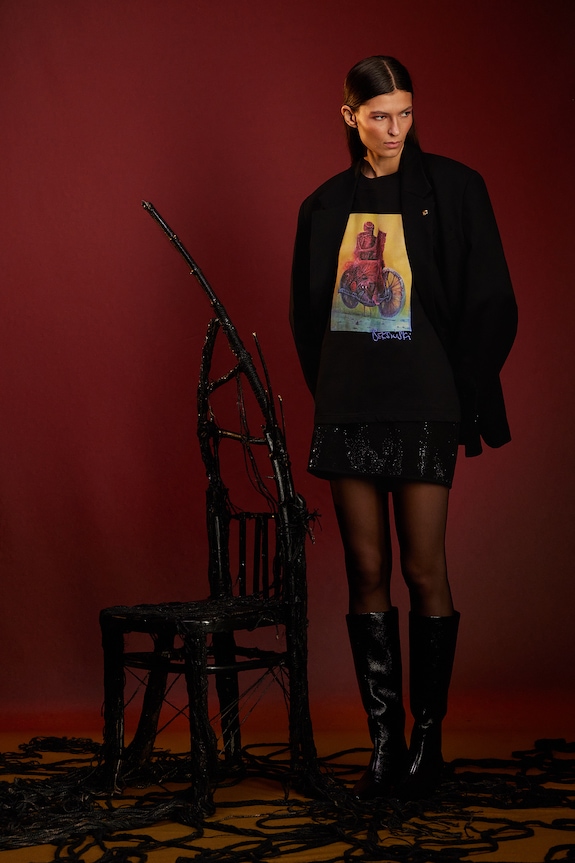 Odzież T-shirt bawełniany damski z kolekcji Zdzisław Beksiński x Medicine RW25-TSDA55 czarny