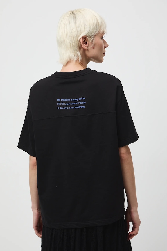 T-shirt bawełniany damski z kolekcji Zdzisław Beksiński x Medicine czarny RW25-TSDA55