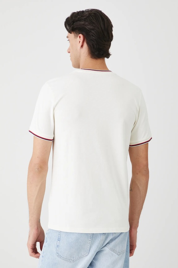 T-shirt bawełniany męski z elastanem gładki RW25-TSM011 beżowy RW25