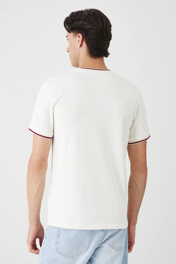 T-shirt bawełniany męski z elastanem gładki RW25-TSM011 beżowy RW25