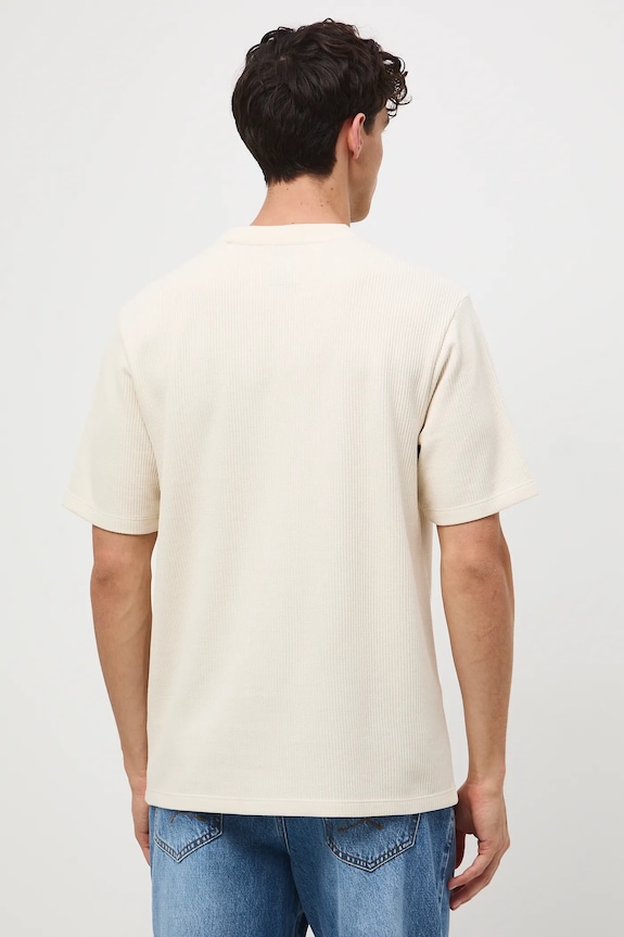 Odzież T-shirt męski z fakturą RW25-TSM040 beżowy