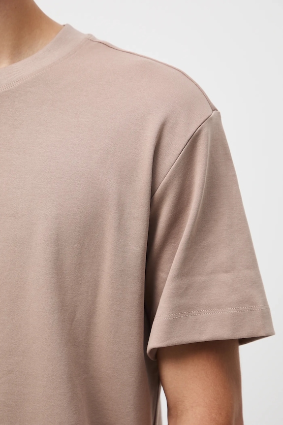 T-shirt bawełniany męski interlock gładki RW25-TSM051 brązowy
