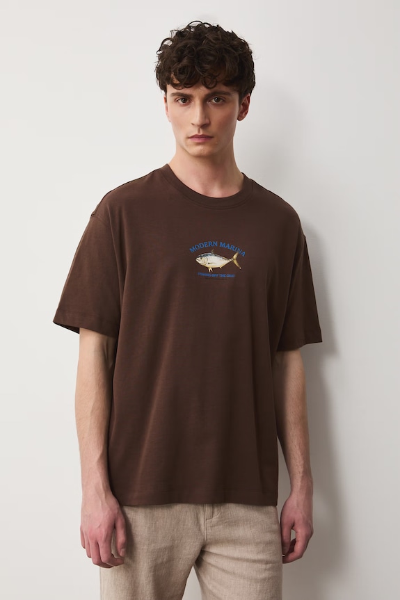 Medicine t-shirt bawełniany nadruk brązowy RW25.TSM101