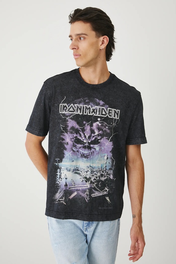 Bavlněné tričko pánské Iron Maiden RW25-TSM171 šedá RW25