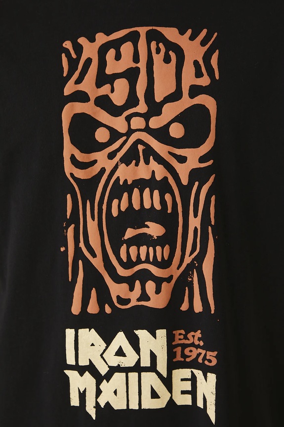 T-shirt bawełniany męski Iron Maiden RW25-TSM173 czarny