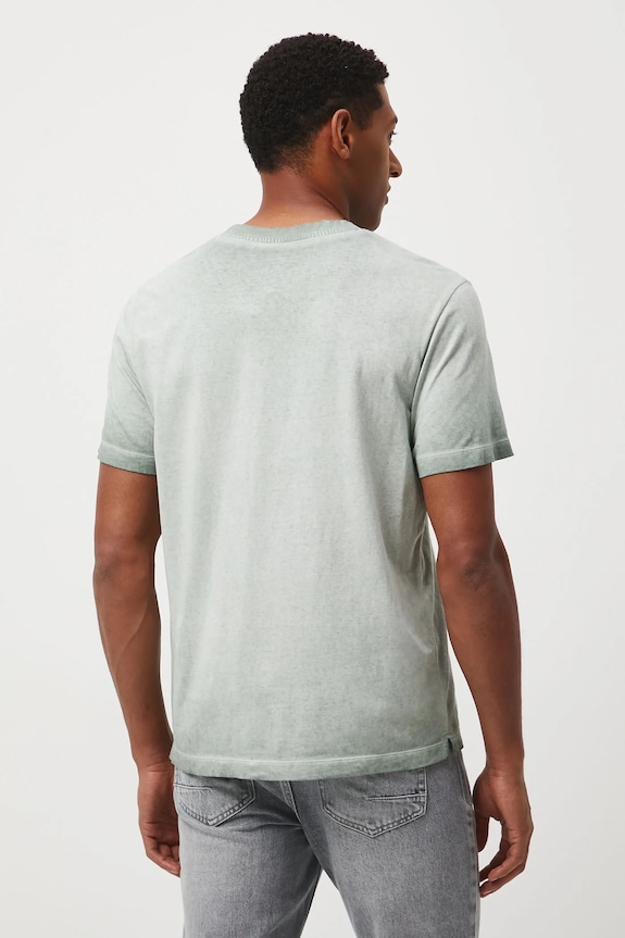 Odzież T-shirt bawełniany męski z efektem sprania RW25-TSM209 turkusowy