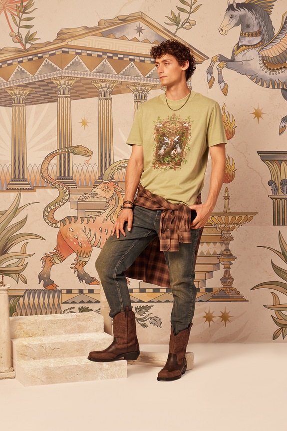 Medicine tricou din bumbac print verde RW25-TSM252
