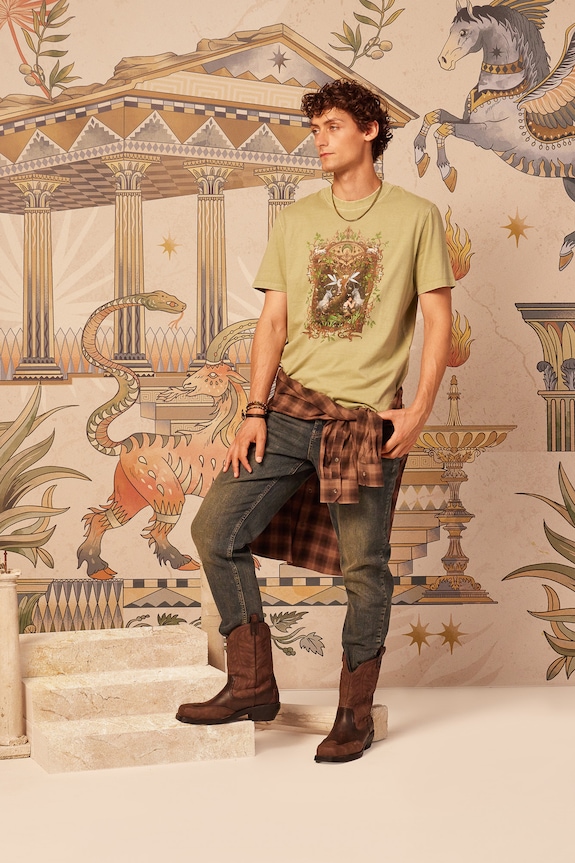Medicine tricou din bumbac print verde RW25-TSM252