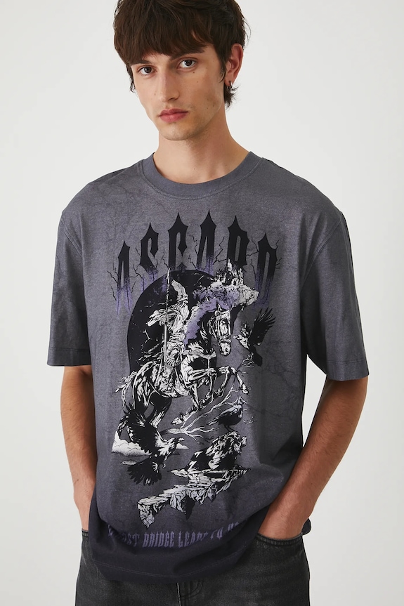 T-shirt bawełniany męski z kolekcji Lands of Legends – Asgard szary RW25-TSM258
