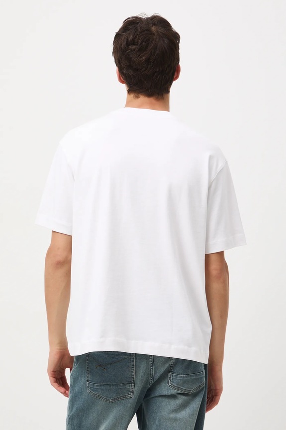 Odzież T-shirt bawełniany męski z nadrukiem RW25-TSM304 biały