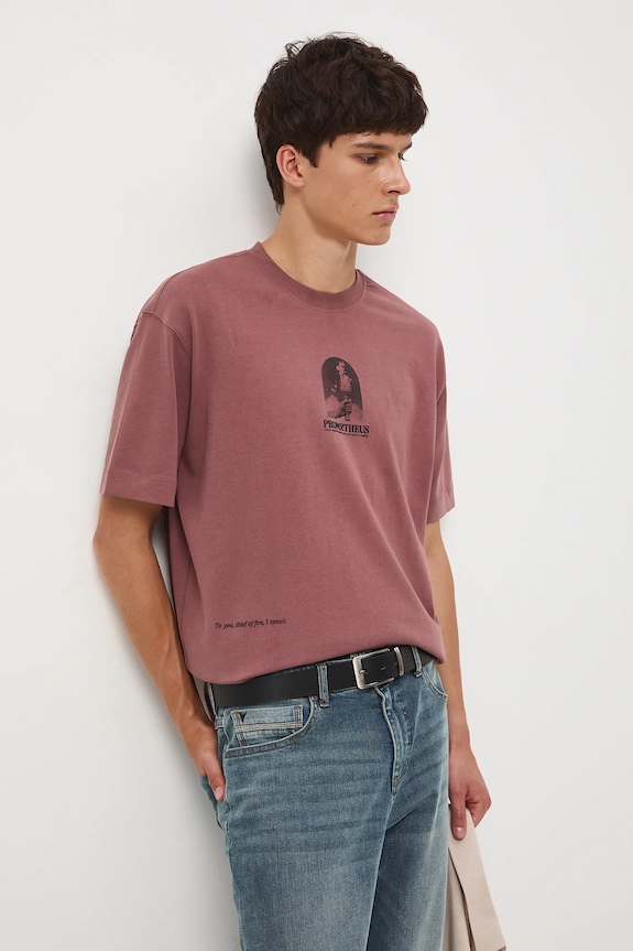 Pamučna majica Medicine print roza RW25-TSM304