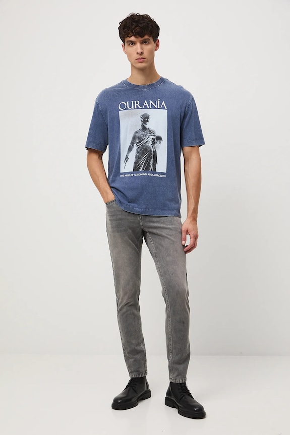 Odzież T-shirt bawełniany męski z kolekcji Science – Words of Wisdom RW25-TSM350 niebieski