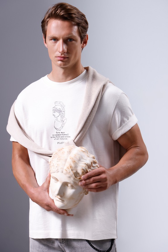 Medicine tricou din bumbac imprimeu alb RW25-TSM354