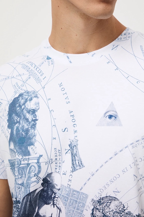 T-shirt bawełniany męski z elastanem z kolekcji Science – Words of Wisdom RW25-TSM359