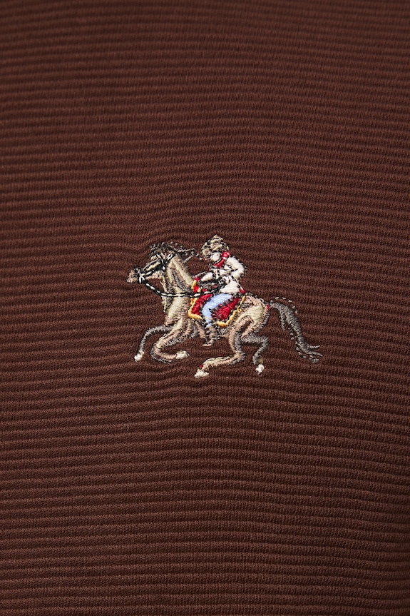 T-shirt bawełniany męski z ozdobnym haftem RW25-TSM407 brązowy