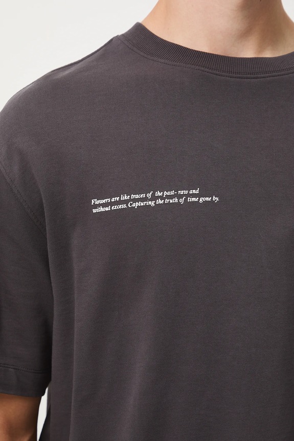 T-shirt bawełniany męski z nadrukiem RW25-TSM506 szary