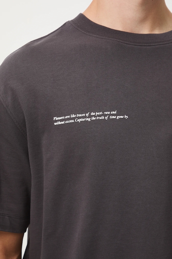 T-shirt bawełniany męski z nadrukiem RW25-TSM506 szary
