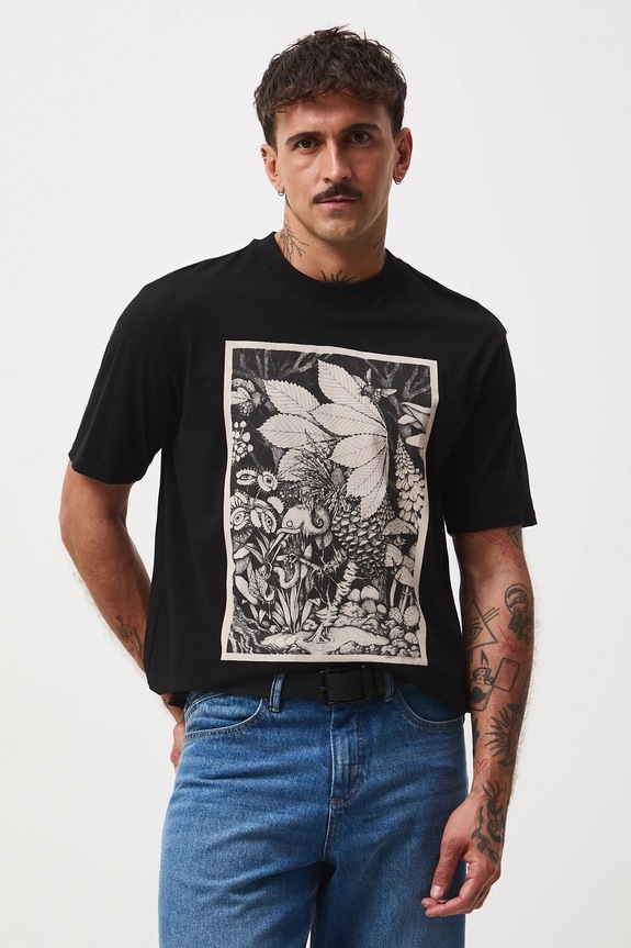 T-shirt bawełniany męski z kolekcji Tajemniczy Świat Medicine RW25-TSM551 czarny RW25