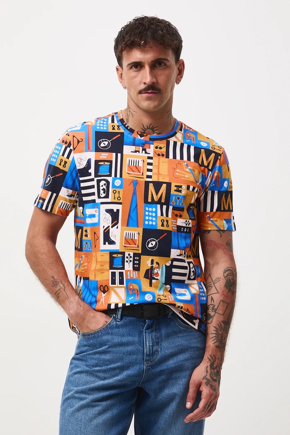 T-shirt bawełniany męski z elastanem z kolekcji Tajemniczy Świat Medicine RW25-TSM553 multicolor RW25