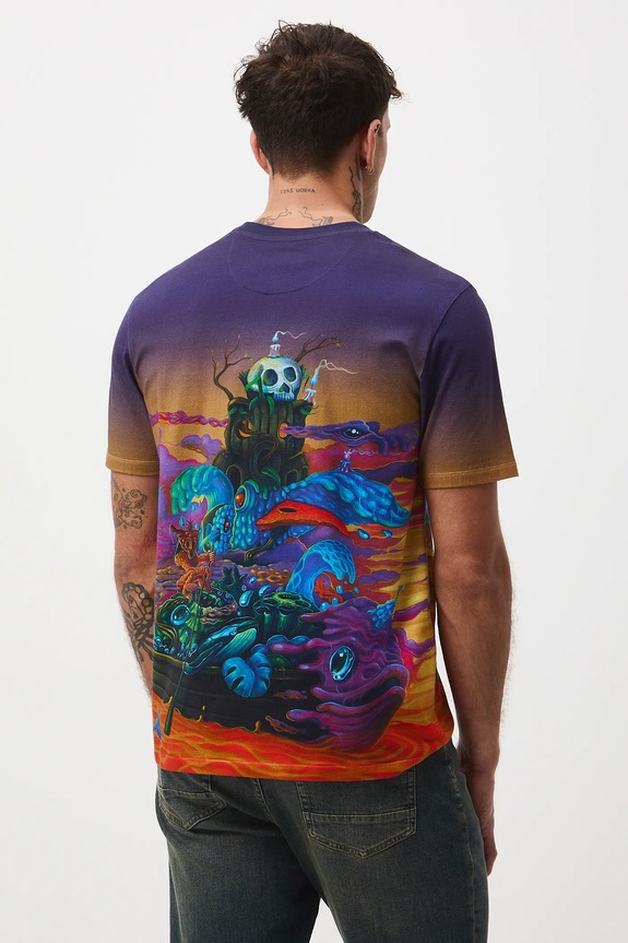 T-shirt bawełniany męski z elastanem z kolekcji Tajemniczy Świat Medicine multicolor RW25-TSM556