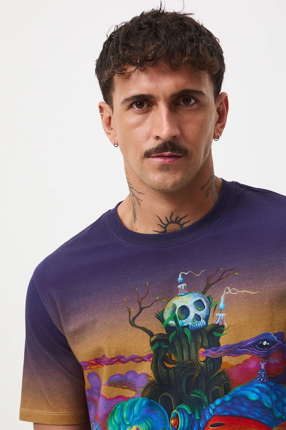 T-shirt bawełniany męski z elastanem z kolekcji Tajemniczy Świat Medicine RW25-TSM556 multicolor