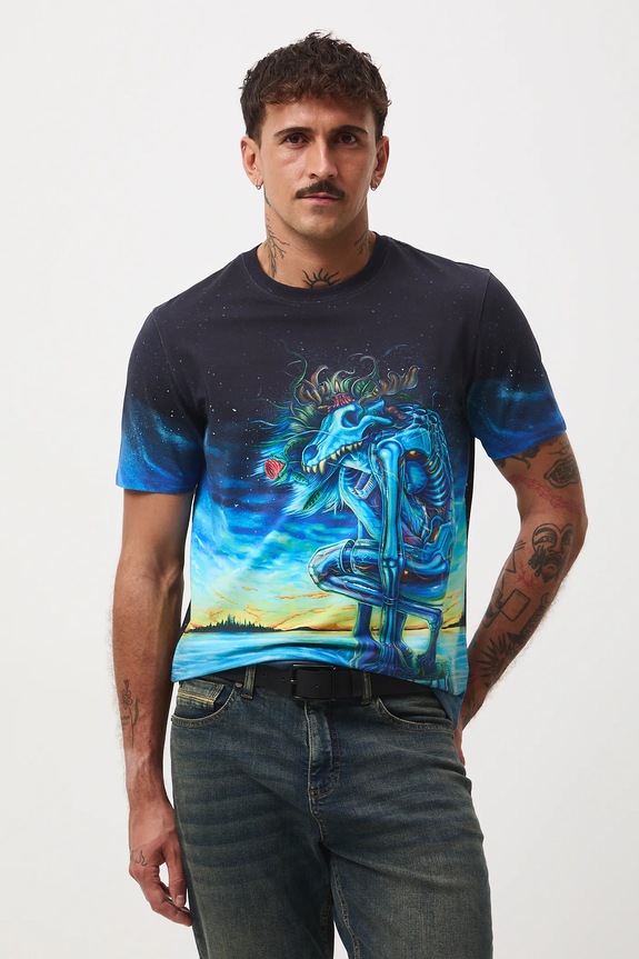 T-shirt bawełniany męski z elastanem z kolekcji Tajemniczy Świat Medicine RW25-TSM560 multicolor RW25