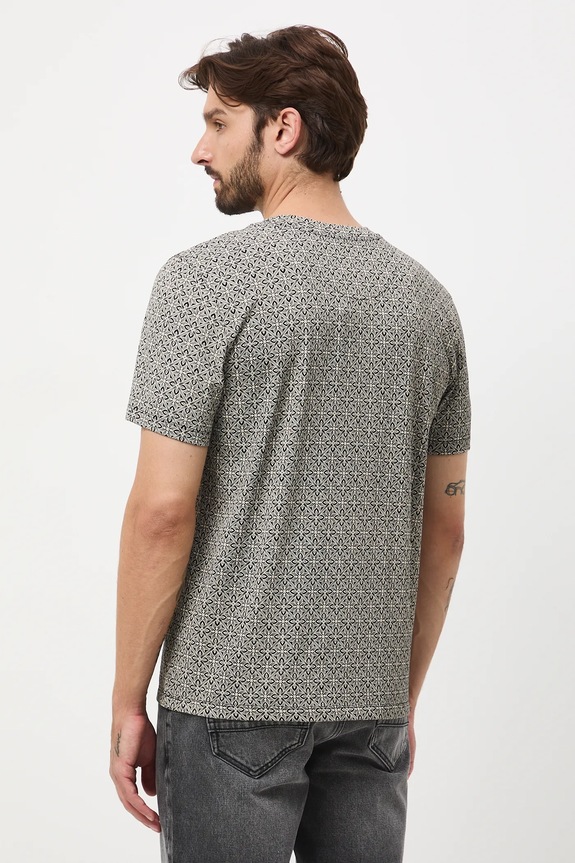 Odzież T-shirt bawełniany męski wzorzysty RW25-TSM600 czarny
