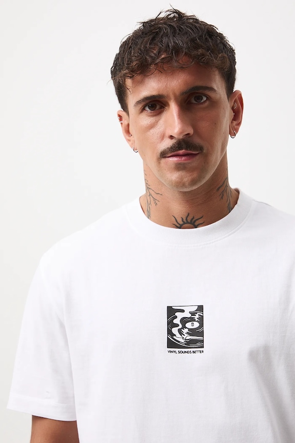 T-shirt bawełniany męski z nadrukiem RW25-TSM607 biały