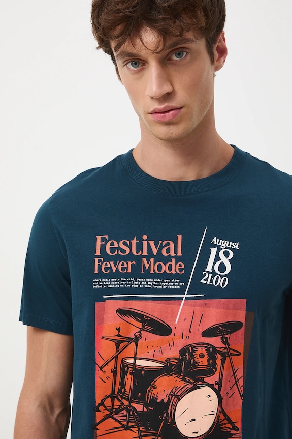 Medicine t-shirt in cotone turchese RW25-TSM608