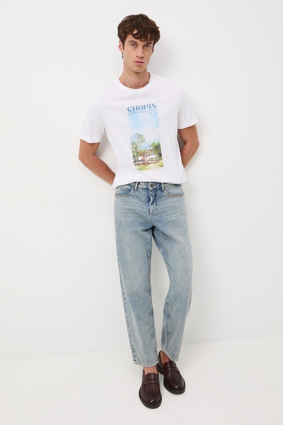 Odzież T-shirt bawełniany męski z kolekcji Narodowy Instytut Fryderyka Chopina x Medicine RW25-TSM753 biały