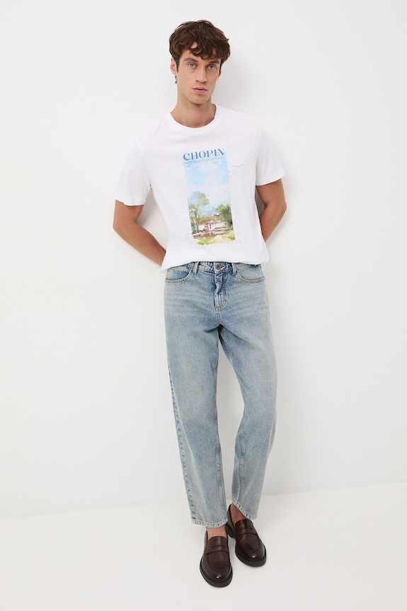 Odzież T-shirt bawełniany męski z kolekcji Narodowy Instytut Fryderyka Chopina x Medicine RW25-TSM753 biały