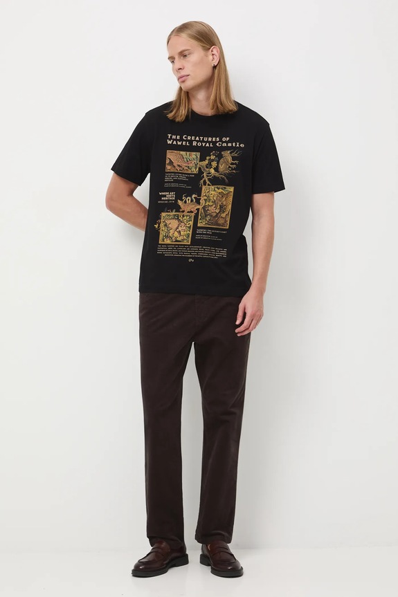 Odzież T-shirt bawełniany męski z kolekcji Zamek Królewski na Wawelu x Medicine RW25-TSM857 czarny