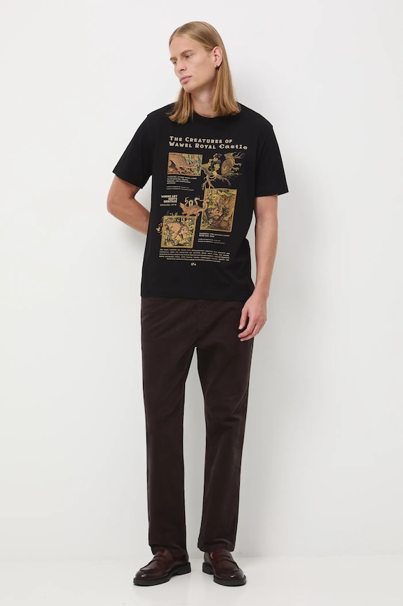 Odzież T-shirt bawełniany męski z kolekcji Zamek Królewski na Wawelu x Medicine RW25-TSM857 czarny