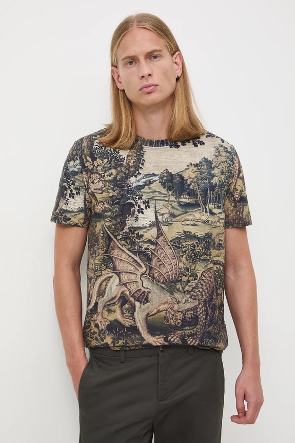 T-shirt męski z kolekcji Zamek Królewski na Wawelu x Medicine wzorzyste multicolor RW25-TSM858