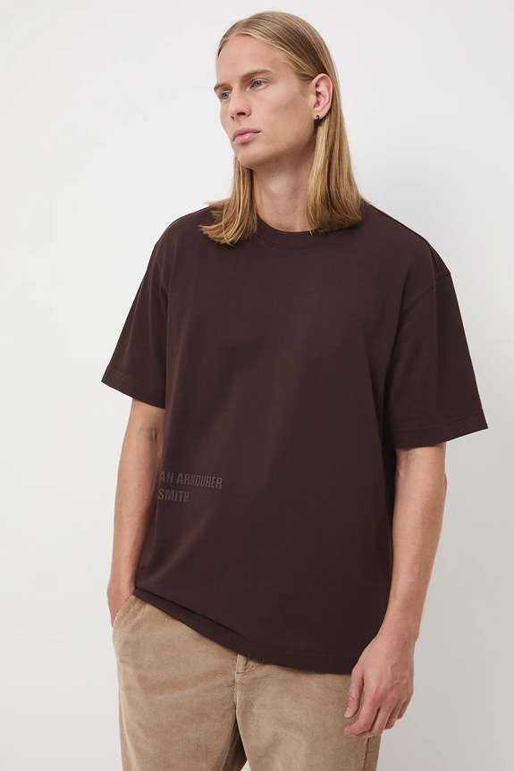 T-shirt bawełniany męski z kolekcji Zamek Królewski na Wawelu x Medicine RW25-TSM861 brązowy RW25