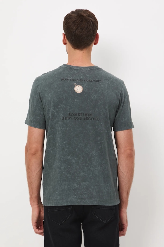 Odzież T-shirt bawełniany męski z nadrukami RW25-TSM905 zielony
