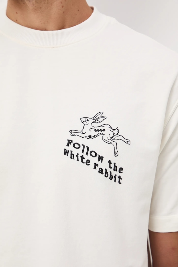 T-shirt bawełniany męski z nadrukiem i haftem RW25-TSM906