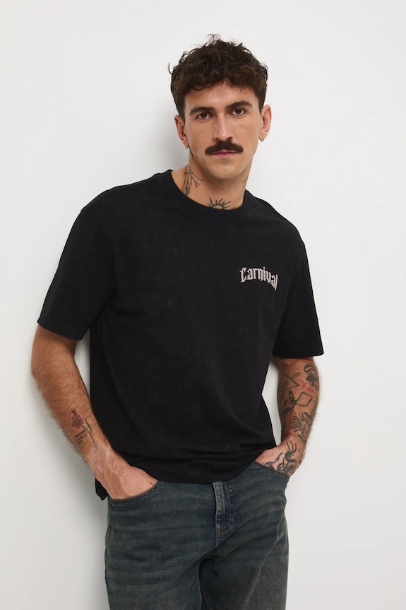 Odzież T-shirt bawełniany męski z nadrukiem RW25-TSMA11 szary