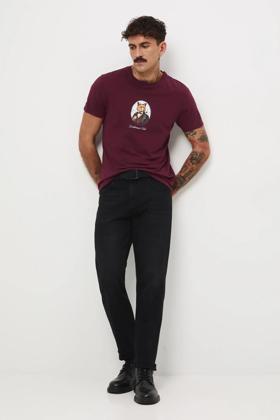 Tričko Medicine slim burgundské RW25-TSMA35