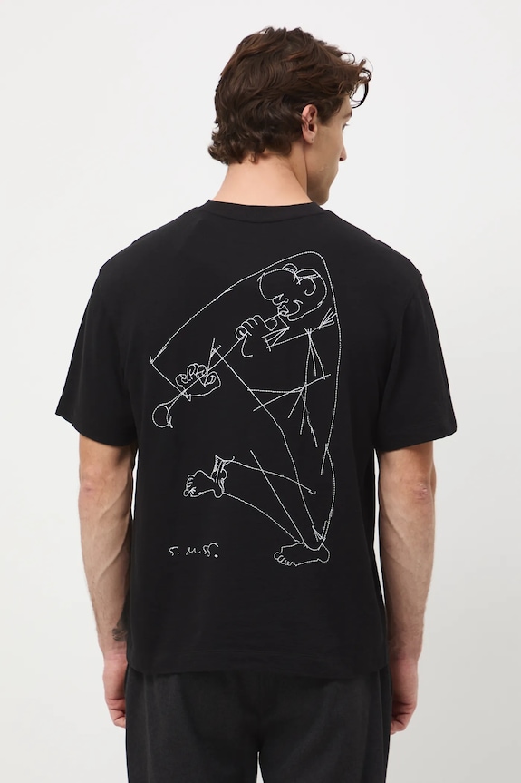 T-shirt bawełniany męski z kolekcji Zdzisław Beksiński x Medicine czarny RW25-TSMA59