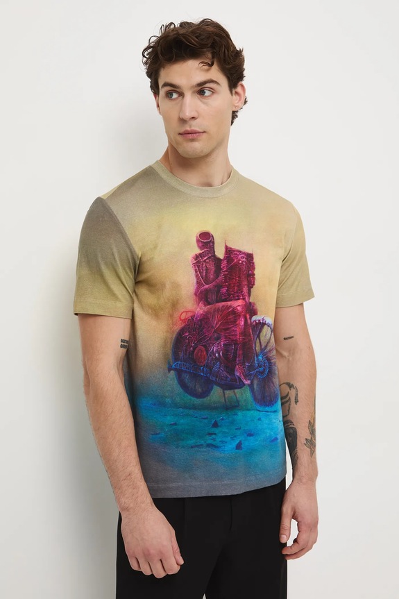 T-shirt męski z kolekcji Zdzisław Beksiński x Medicine wzorzyste multicolor RW25-TSMA60