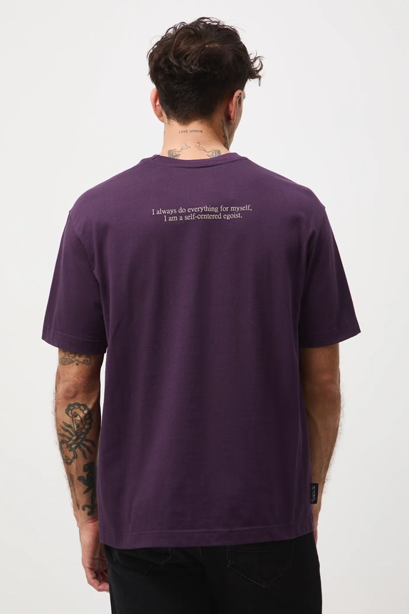 Odzież T-shirt bawełniany męski z kolekcji Zdzisław Beksiński x Medicine RW25-TSMA61 fioletowy