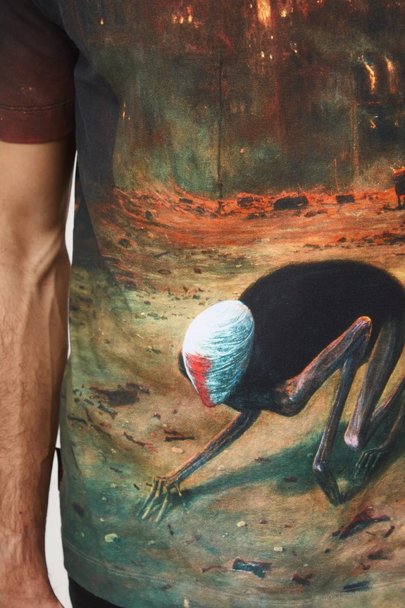 T-shirt bawełniany męski z elastanem z kolekcji Zdzisław Beksiński x Medicine RW25-TSMA65