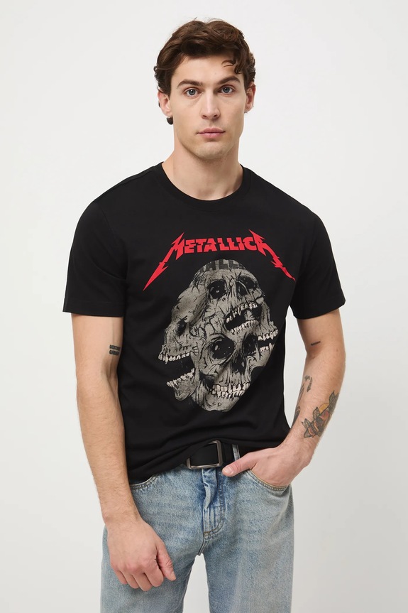 T-shirt bawełniany męski Metallica RW25-TSMA71 czarny RW25
