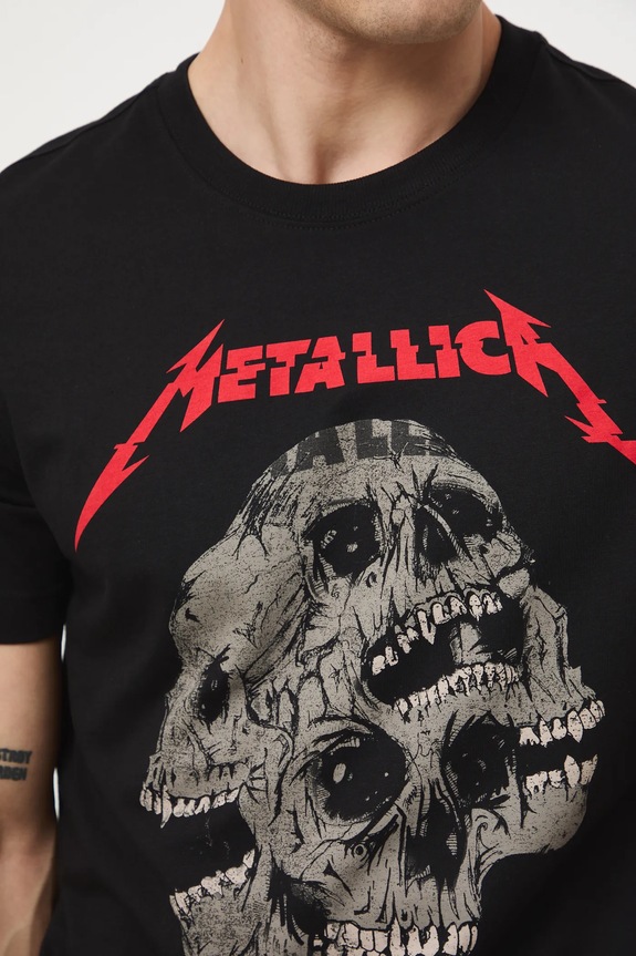 T-shirt bawełniany męski Metallica RW25-TSMA71 czarny