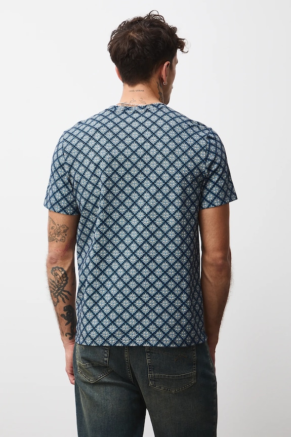 Odzież T-shirt bawełniany męski wzorzysty RW25-TSMB05 czarny
